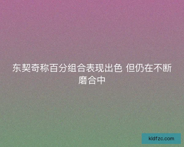 东契奇称百分组合表现出色 但仍在不断磨合中